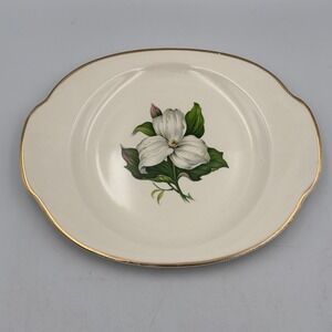 American Limoges Trillium G-410 Oval Platter Glamour 22K Gold Trim 12" Vintage‎